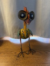 Whimsical Metal Bird Tealight Candle Holder 13” Folk Art Colorful Bird Decor picture