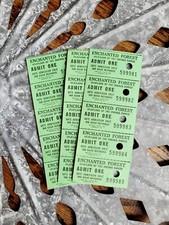 NOS 15 Vintage Enchanted Forest Amusement Park Tickets, 1970s Theme Park Tickets picture
