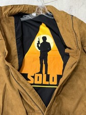 Musterbrand Han Solo Jacket Mens Small Star Wars Faux Suede Brown Black picture