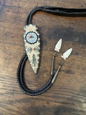 Davin Singer, Handmade Bolo Native American Flint Knapper & Artist Vintage ZF picture