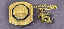 1945 North Quincy High School Gold Filled Onyx Pin Vintage picture