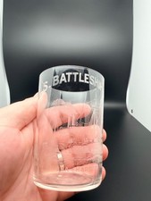 Rare Vintage 1920's US Battleship Maine Etched Glass Military Havana Harbor picture