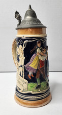 Vtg. German Marzi & Remy Beer Stein w/ Lid - Tyrolean Dancers [Mold 2026] 0.5L picture