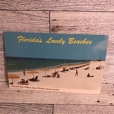 Vintage Florida's Lovely Beaches Postcard 1940's Ephemera Memorabilia Souvenir picture
