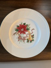 Vintage Mikasa Italian Holiday Dinner Plate DD912 Christmas Poinsettia Bow picture