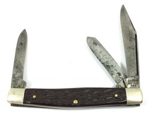 1960-1979 Camillus Stockman Pocket Knife 76 New York USA 3 Blades Vintage picture