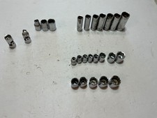 Thorsen sockets 25 pc asst metric & SAE shallow & deep, 3/8” & 1/2” dr USA $25 picture