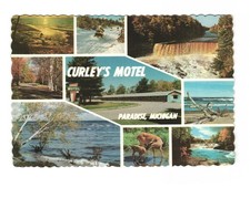 Curley's Motel Paradise Michigan vintage postcard unposted picture