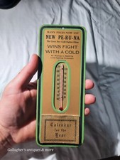 Nos 1937 Vintage Pe-Ru-NA Peruna Medical Thermometer Advertising Cold Fighter picture