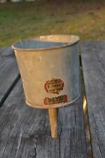 1950s MIDWAY APPLIANCE GALVANIZED METAL FELT FILTERING FUNNEL FUEL GARDEN SHED picture