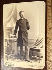 1882  Cabinet Photo Ahlborn Thin Man with 3/4 Coat and Mutton Chops by Ahlborn picture