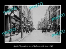 Hartford Connecticut View Asylum St & Stores c1920 Old Large Historic Photo picture