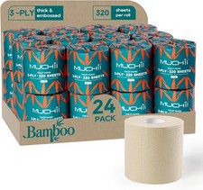 Bamboo Toilet Paper 3 Ply Septic Safe Bath Tissue 24 Rolls 320 Sheets picture