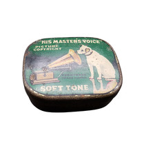 Vintage 1930s HMV His Master's Voice Gramophone Needles Tin Nipper Dog Soft Tone picture