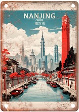 Vintage Nanjing China Retro Look Travel Poster Metal Sign T2923 picture