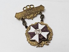 Ladies Ohio Auxiliary Patriarchs Militant Medal Pin Odd Fellows Goldtone Rare #1 picture