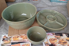 Longaberger 8-IN-1 Entertainer, Multi Serving Kit, Sage Green Bowl, casserole EX picture
