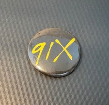 91X - San Diego Alternative Rock Station VINTAGE 1980s Pin Back Button XETRA-FM picture