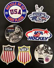 1980 Miracle on Ice USA Hockey 7 Sticker Set- 3X2