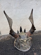 Antique Helmet Folkart Handmade Helmet With Horns From 1960s picture