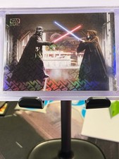 2026 Topps Star Wars Galaxy #85 Death Star Duel Vader Obi-Wan Logofractor /77 SP picture