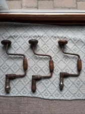 Lot of 3 Vintage Bit Brace Hand Drills One Is A HSB CO All Function Wood Good picture