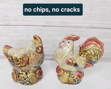 Vintage Rooster And Hen Salt And Pepper Shakers Set Ceramic  picture