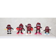 Vintage 1980s California Raisins PVC Figures Set of 5 Retro Collectibles picture