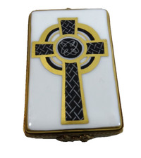 Vintage Chamart Limoges Peint Main Cross Trinket Box picture