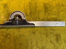 Vintage LS Starrett No 490 Protractor with 12