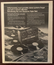 1985 Panasonic Triple Take Boombox Record Player Vintage Print Ad Cassette Deck picture