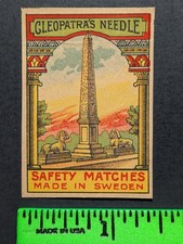 Vintage Cleopatra's Needle Monument Matchbox Label picture