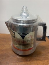 Vintage Mirro B-0495 Glass Knob Percolator Aluminum 5 cup Coffee Pot NOS picture