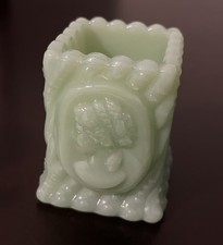 Guernsey Jadeite Cameo Lady Toothpick Holder FAC picture