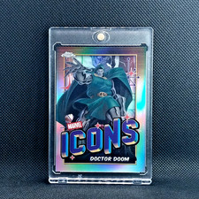 DOCTOR DOOM REFRACTOR SILVER HOLOFOIL CARD 2025 Topps Chrome - Marvel Icons picture
