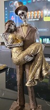 Rachel Zoe Halloween Wedding Skeleton Groom Hold Bride Statue Silver Gold Bronze picture