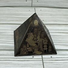 Vintage Brass Egyptian Small Pyramid Paperweight picture