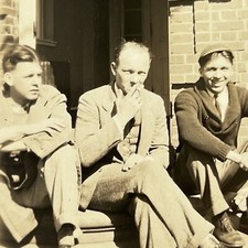 Vintage Snapshot Photograph Handsome Young Men Smoking Freshman 1928- 1929 picture