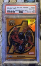 2025 Topps Chrome Marvel Spider-Man New Avengers 20th #AV-1 Orange /25 PSA 10 GM picture