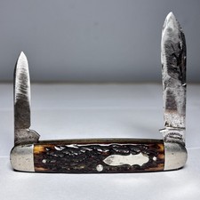 Vintage Cattaraugus 22589 Jigged Handle 2-Blade Pocket Knife Little Valley NY picture