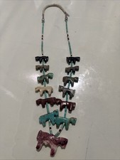 Native American Zuni    Quandelacy  Horse Fetish Necklace picture