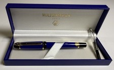 Waterman Phileas Fountain Pen Royal Blue Gold Trim Medium Nib Box Converter picture