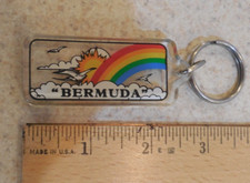 Keychain Bermuda Rainbow Sea Gull Vintage 80s Lucite  Key ring Gift picture