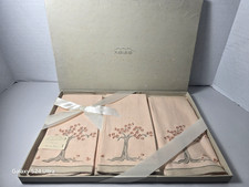 VTG MARGHAB Madeira Hand Embroidered Linen Guest Towels 