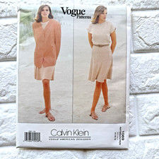Vtg NEW Vogue 1069 Calvin Klein Pattern 14 16 18 Jacket Dress 90s Minimalist picture