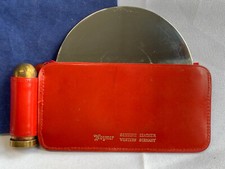 Noymer Lipstick Holder Genuine Leather Red Wallet Mirror Western Germany picture