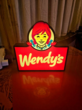 Wendys Fast Food Hamburgers - USB Lighted LED Sign - Man Cave - arcade picture