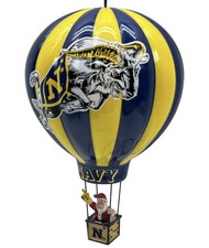 RARE Danbury Mint Navy Midshipmen Santa Hot Air Balloon Christmas Ornament picture