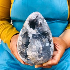 5.06 LB Large Natural Celestite Geode Crystal Cluster Healing Specimen 4491 picture