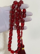 Natural Vintage Germany  Cherry Amber 33 سبحة مسكي الماني قديم خراطة باكستاني picture